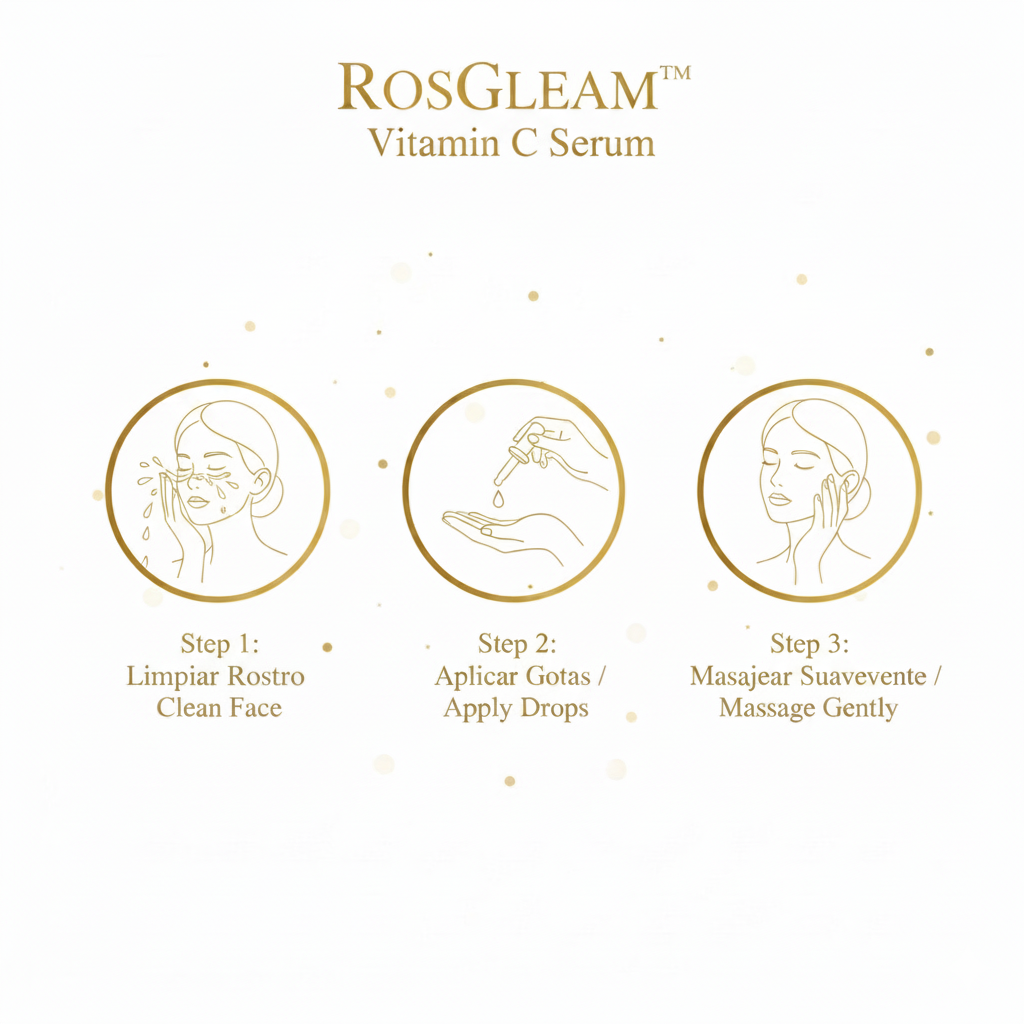 RosGleam™ – Facial Serum with Vitamin C, Ferulic & Hyaluronic Acid (2 oz / 60 ml)