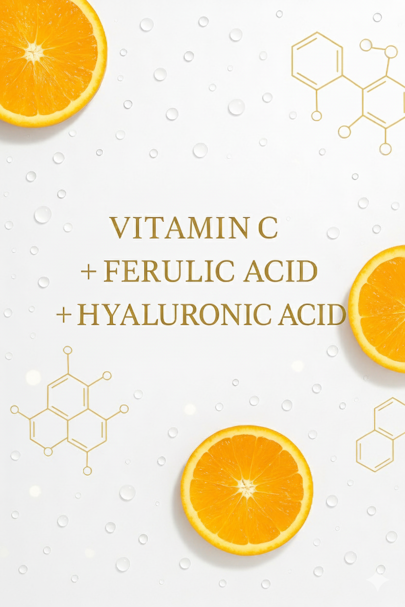 RosGleam™ – Facial Serum with Vitamin C, Ferulic & Hyaluronic Acid (2 oz / 60 ml)