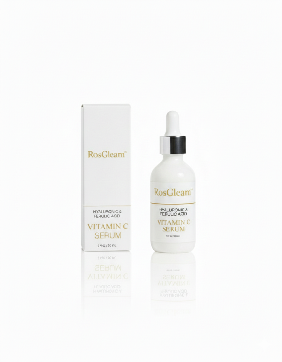 RosGleam™ – Facial Serum with Vitamin C, Ferulic & Hyaluronic Acid (2 oz / 60 ml)