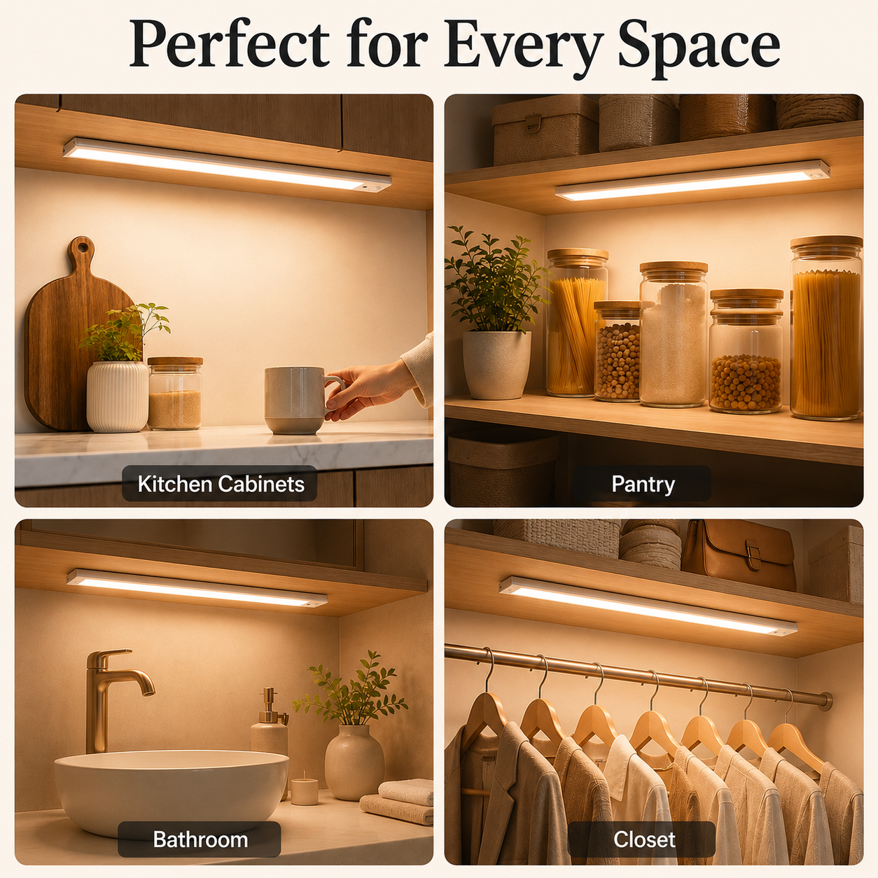 ALVANEX Rechargeable Motion Sensor Under Cabinet Light Bar